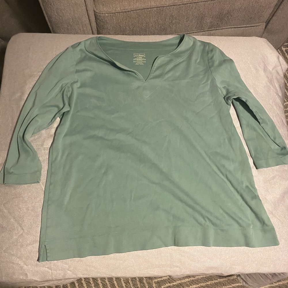 Sage Green Women's Split-Neck Top
